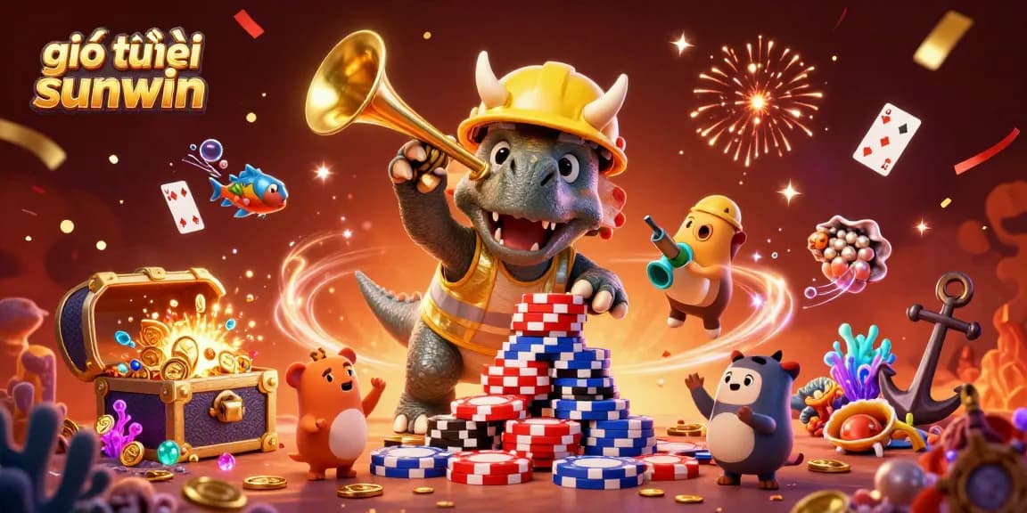 Celebrate responsible gaming with giới thiệu sunwin showcasing vibrant 3D characters at an exciting casino!