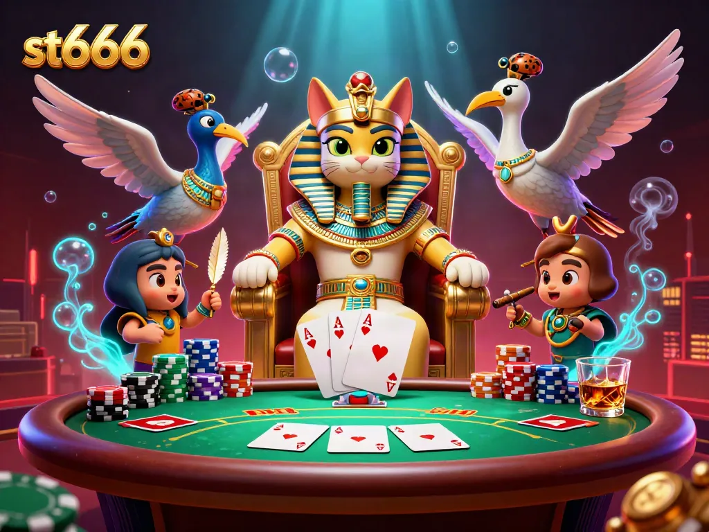 Win big at st666 while playing in a vibrant casino scene with treasure-laden atmosphere.