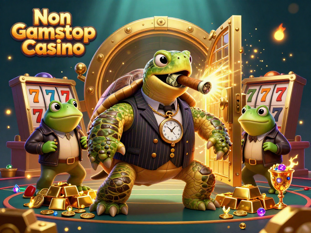Engage in the excitement of a Non Gamstop Casino adventure with vibrant characters and treasure elements lighting up the scene.