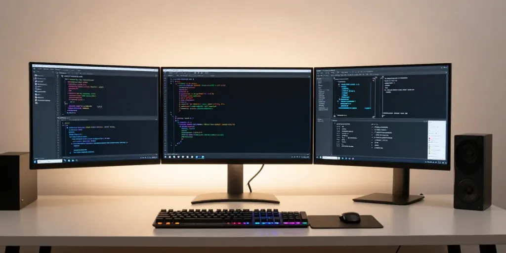 Buy .uk domain with a modern tech setup showcasing coding, cloud computing, and digital services.