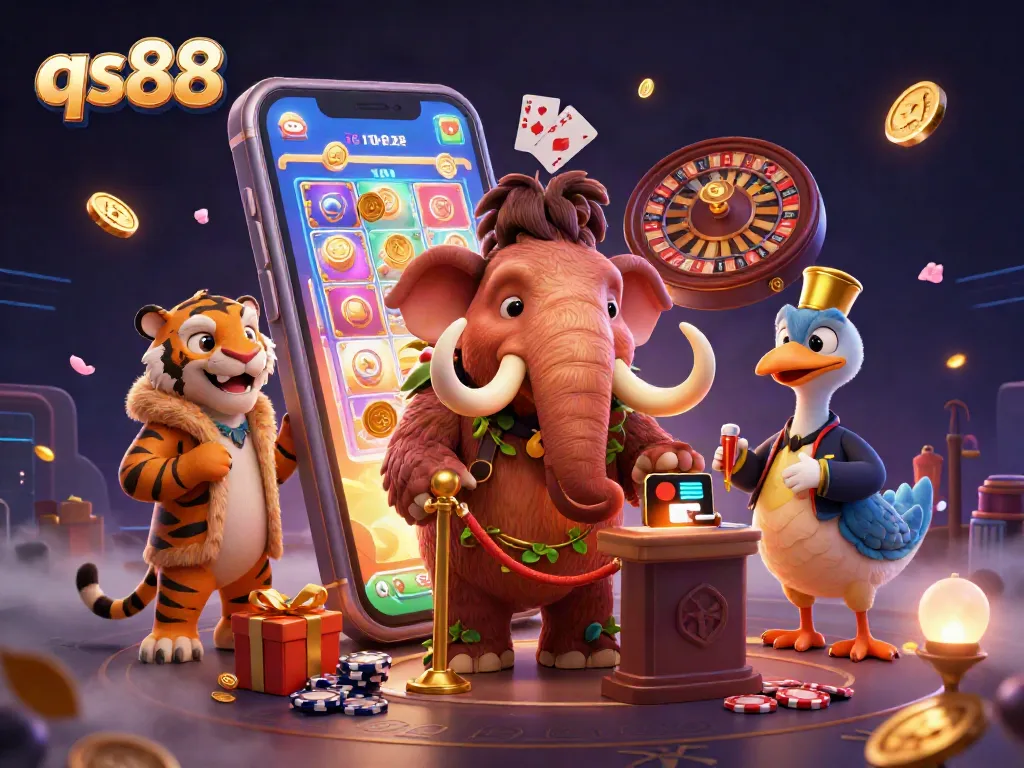 Experience top-tier gaming with qs88 in a vibrant casino scene showcasing unique characters and gaming elements.
