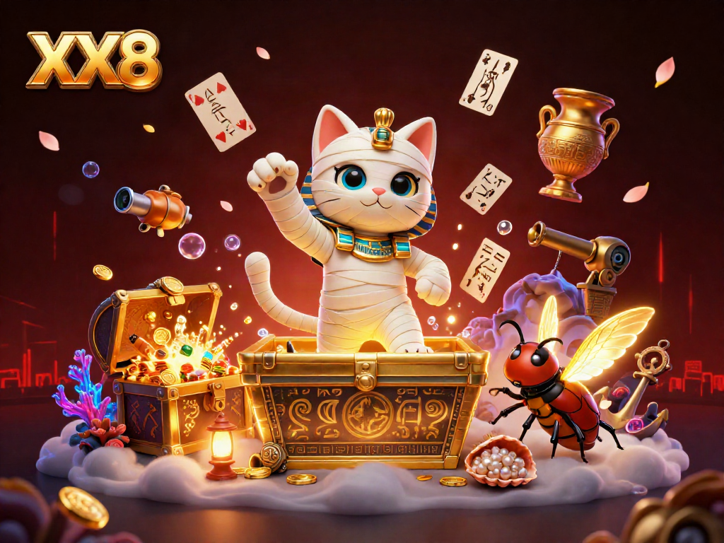 Create thrilling moments with the XX8 casino experience bursting with vibrant gaming elements and treasures.