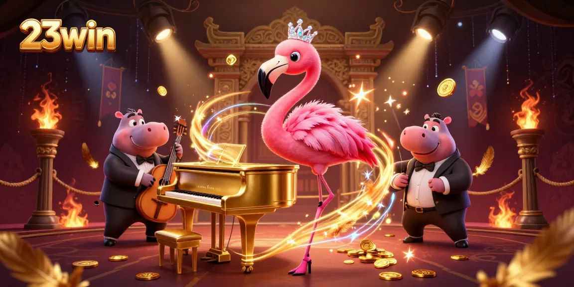 Experience the excitement of 23win casino with an illustrated scene featuring vibrant characters and dynamic elements.